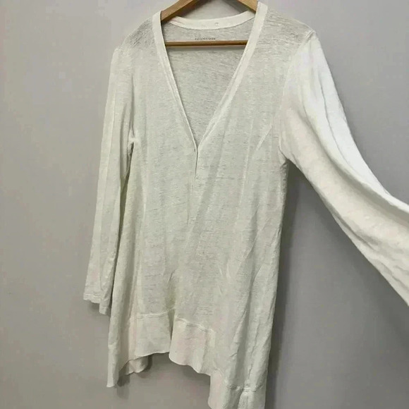 Eileen Fisher 100% Linen Button Front V-Neck Cardigan White Women's  Medium - Picture 4 of 14